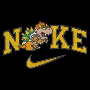 Nike Mario Bros Bowser HOODIE Embroidered Adult Unisex Hooded Sweatshirt Gamer